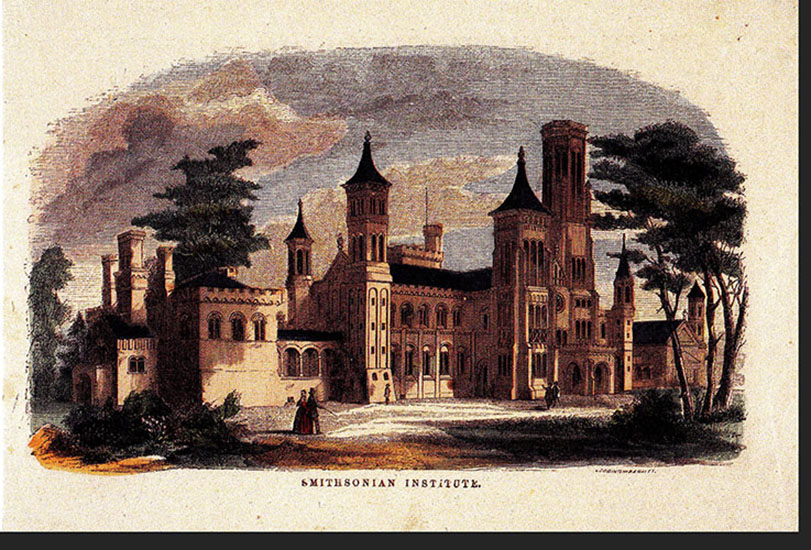 Smithsonian Institution - Postcard: The Smithsonian Institution Building, 1855