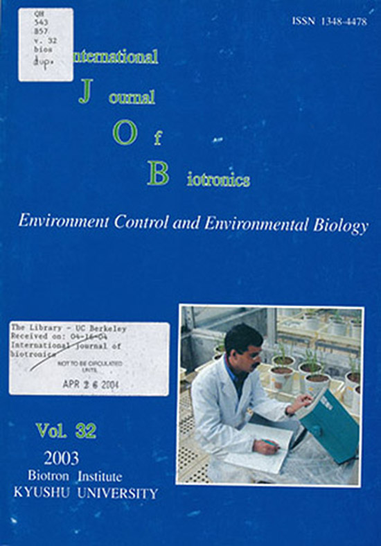 N/A - International Journal of Biotronics: Environment Control and Environmental Biology (Vol 32 | 2003)