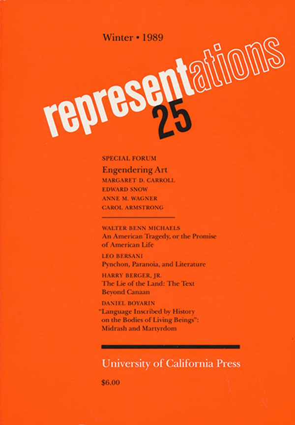 Alpers, Svetlana; Greenblatt, Stephen (editors) - Representations 25: Special Forum on Engendering Art (Winter 1989)