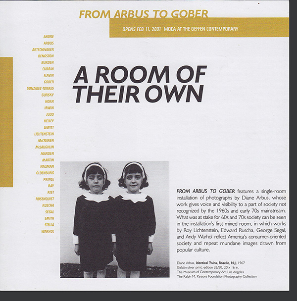Museum of Contemporary Art (MOCA) - From Arbus to Gober: A Room of Their Own (Exhibition Guide)