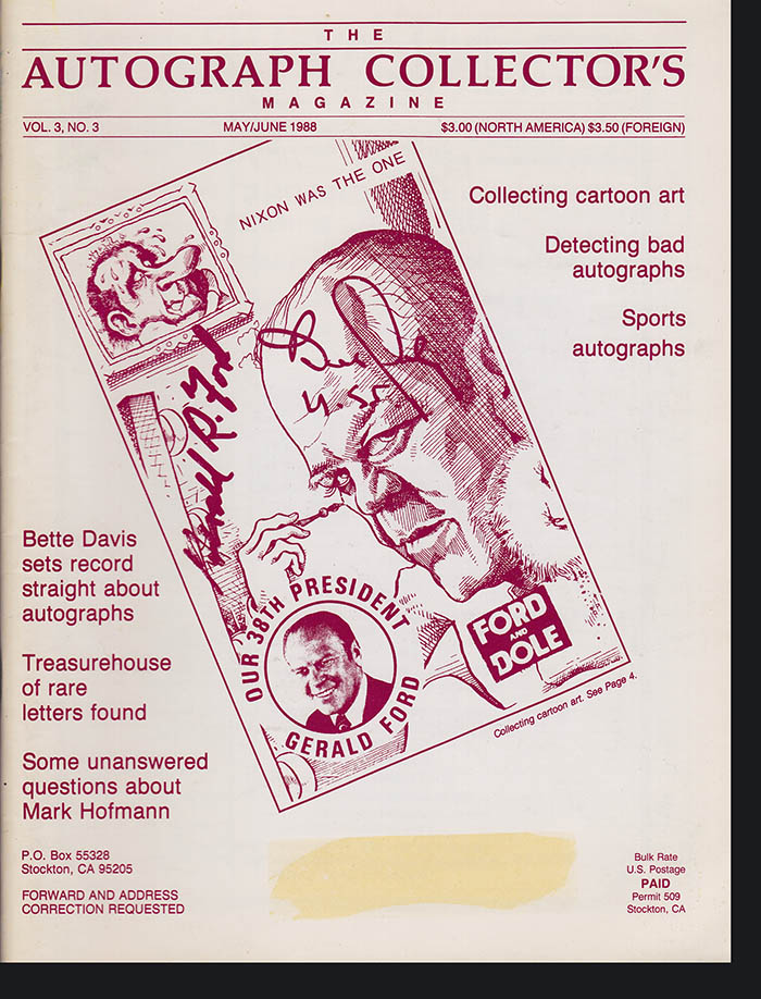 Kraus, Joe (editor) - The Autograph Collector's Magazine (Vol 3, No. 3, May/June 1988)