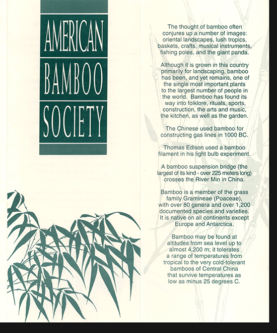 American Bamboo Society - American Bamboo Society Pamphlet and Faq Sheet
