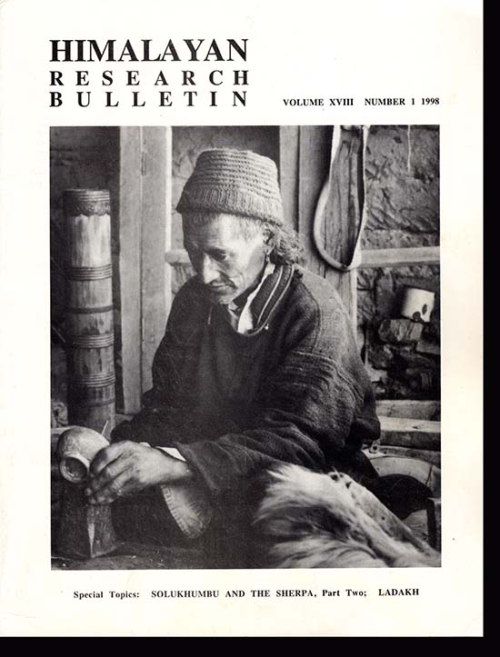 Brower, Barbara - Himalayan Research Bulletin (Volume XVIII, No. 1, 1998)