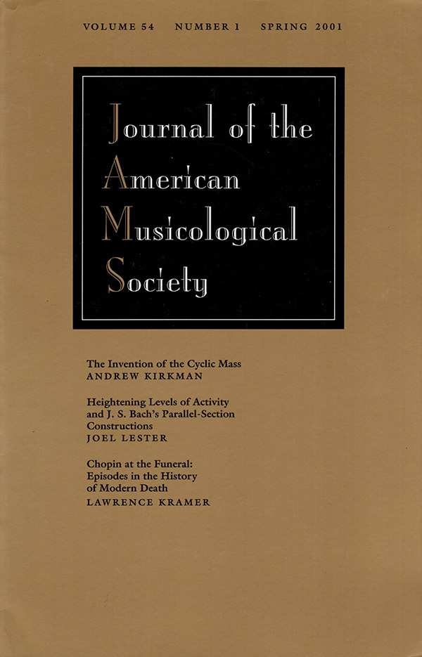 Grey, Thomas S.  (editor) - Journal of the American Musicological Society (Volume 54, Number 1, Spring 2001)