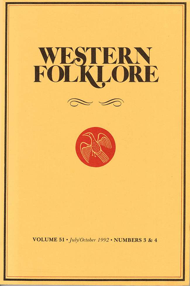 Carnes, Pack (editor) - Western Folklore (Volume 51, July/Oct 1992, Numbers 3 and 4)
