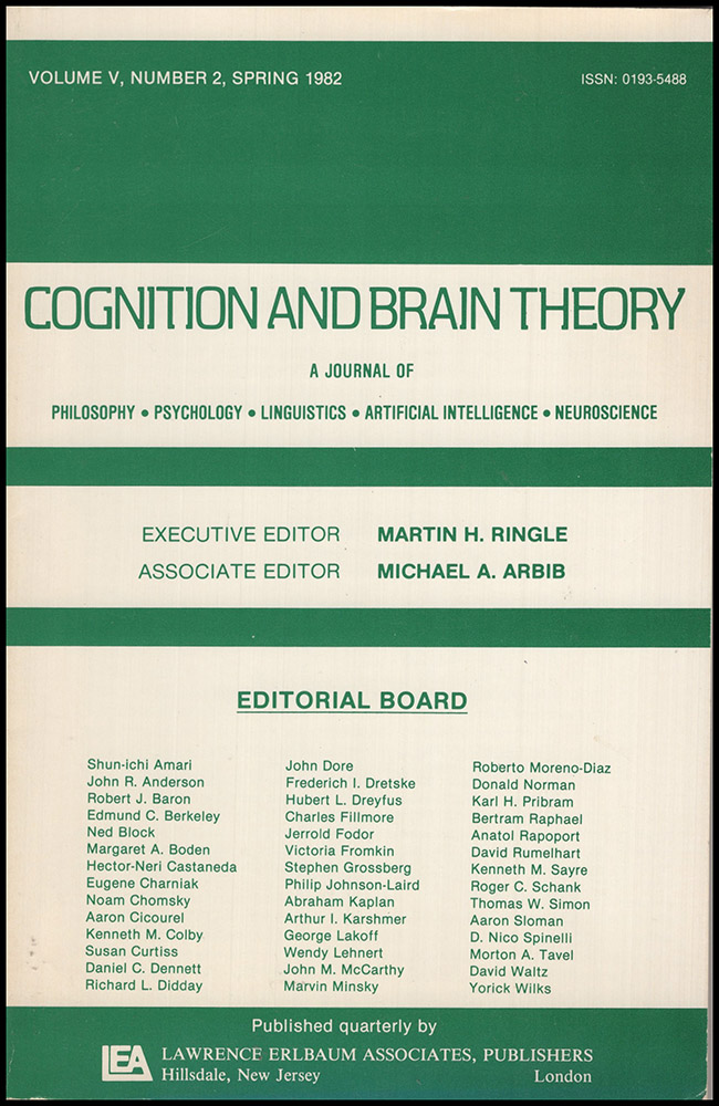 Arbib, Michael A. - Cognition and Brain Theory (Vol 5, No. 2, Spring 1982)