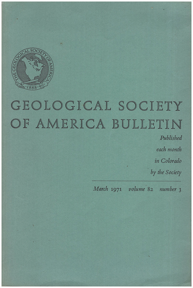 Geological Society of America - Geological Society of America Bulletin (Volume 82, March 1971, No. 3)