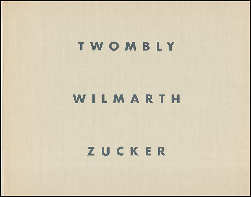Hirschl and Adler Modern - Cy Twombly, Christopher Wilmarth, Joe Zucker (May 21--June 27, 1986)