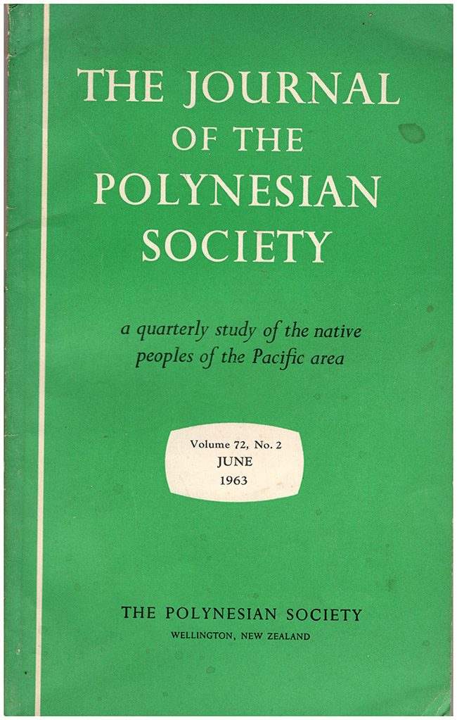 Biggs, Bruce (editor) - The Journal of the Polynesian Society (Volume 72, No. 2, June 1963)