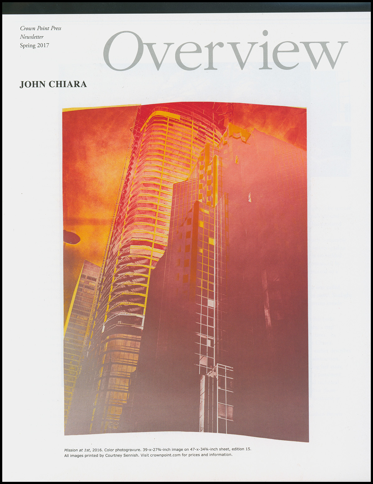Brown, Kathan - Overview: John Chiara (Crown Point Press)